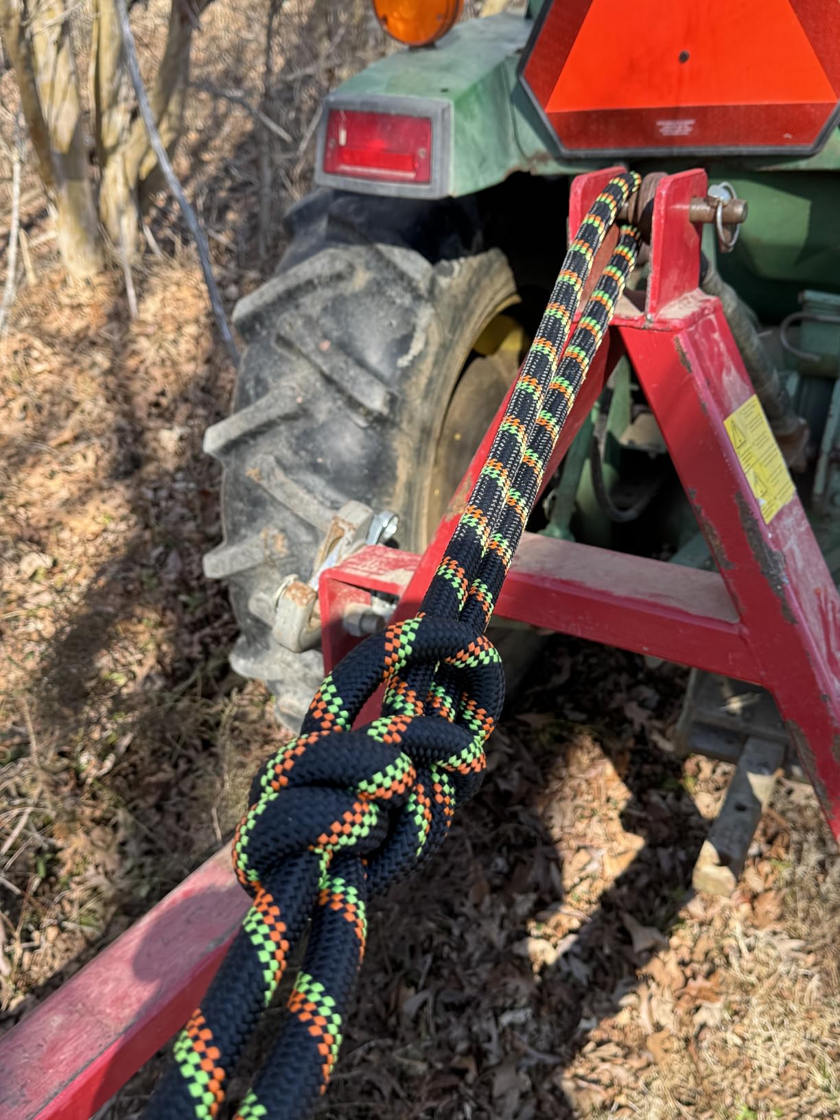Double Braided Arborist Rope - 3/4 Inch x 100 Feet Polyester High Strength Climbing Rope for Tree Work, Swing, Halyard, Sailing(Black/Green/Orange) customer photo 2