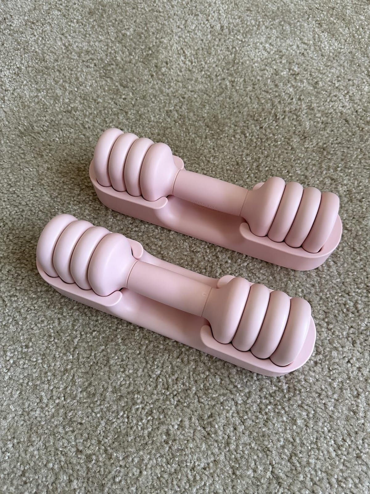 YOTTOY Adjustable Dumbbell Set of 2, 4-in-1 Hand Weights for Women at Home, Compact Free Weights Dumbbells Set with Soft Grip and Base, 2-5 lbs Each for Home Gym customer photo 2