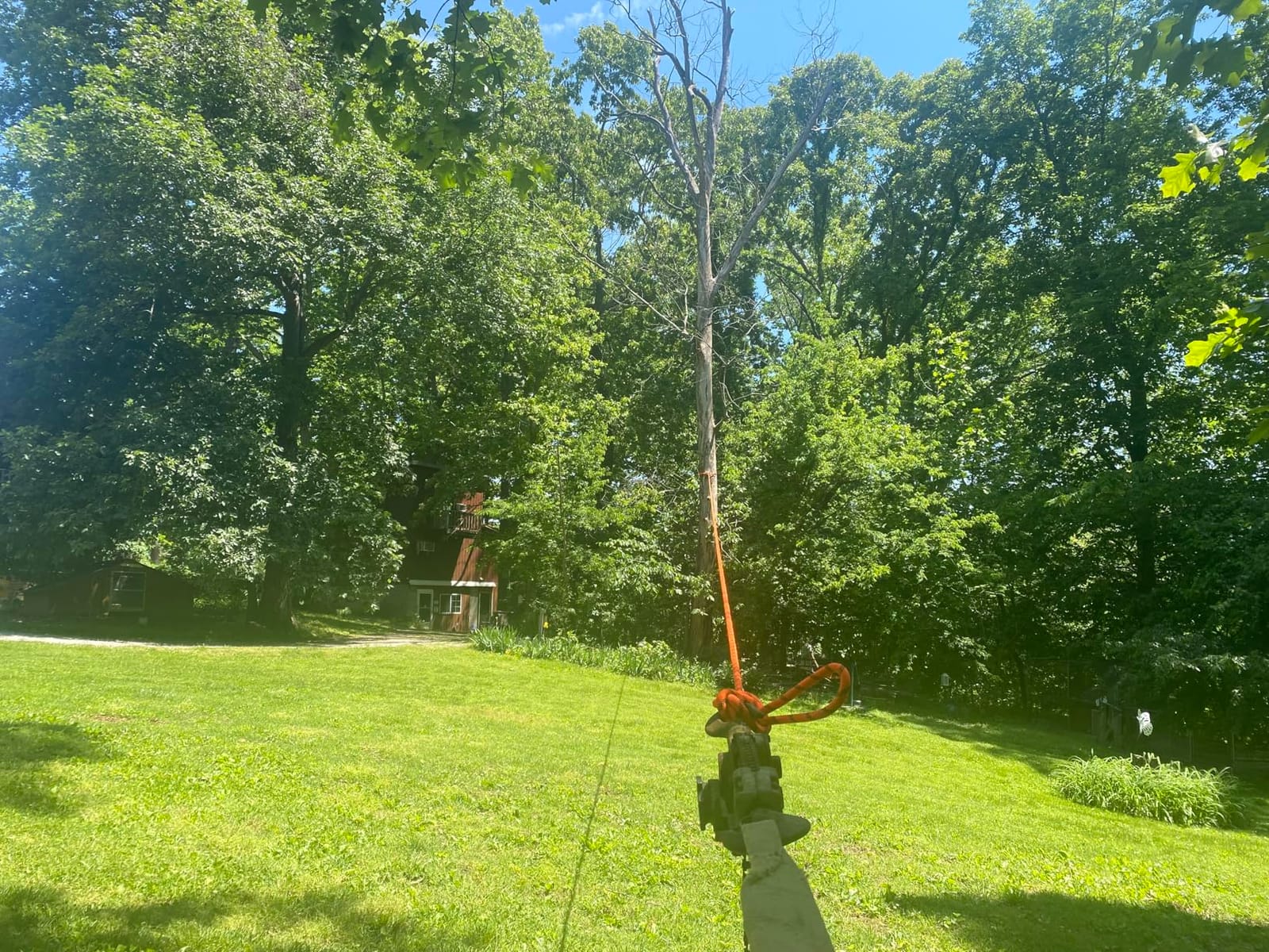 Double Braided Arborist Rigging Rope - 3/4 in X 120 ft 48 Strands Rappelling Outdoor Pulling Heavy Duty Polyester Bull Rope for Swing Tree Work Camping Rescue Hiking Logging - Orange customer photo 2
