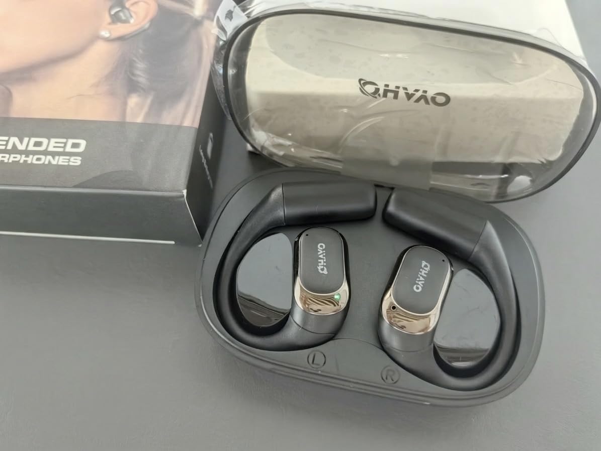 OHAYO Open Ear Headphones, Over Ear Earbuds with Ergonomic Earhook, Bluetooth Headphones 5.4 with Smart Digital Display, 40H Playtime, IPX6 Waterproof, Touch Control Operate Fit Cycling, Running, Workout customer photo 2