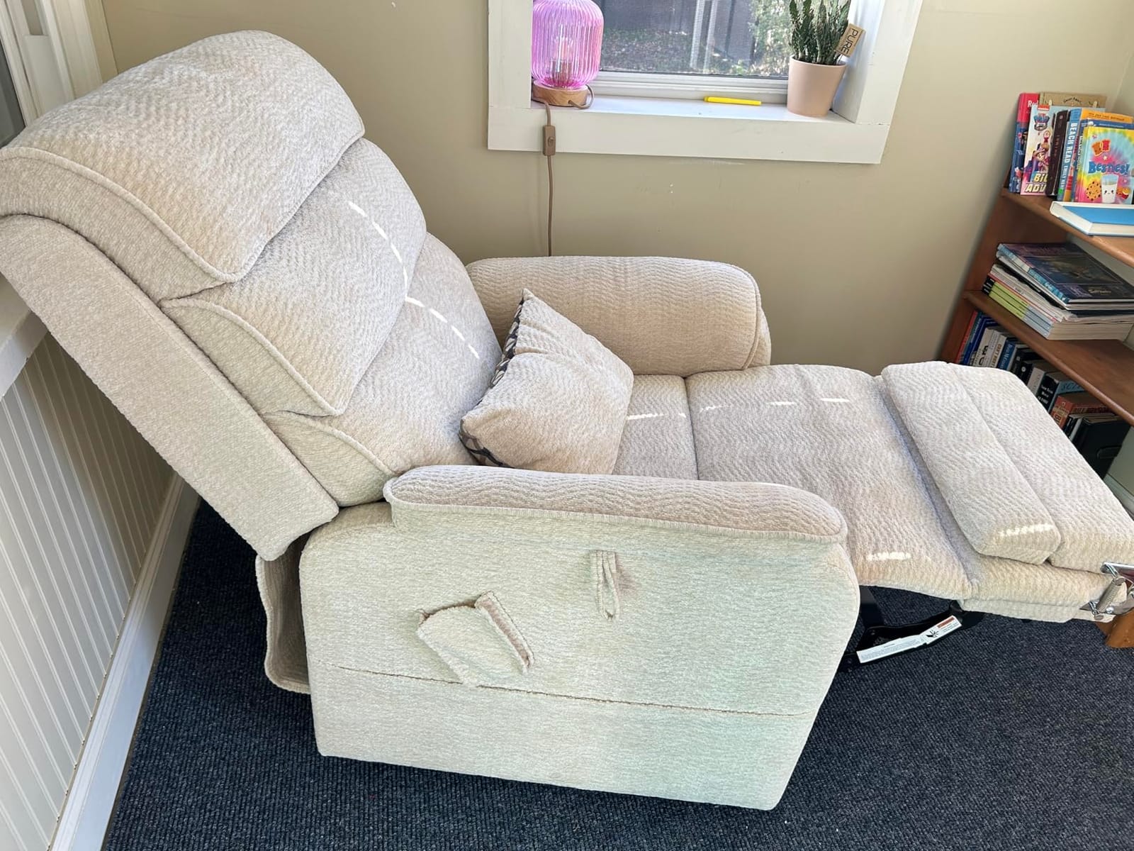 DYNOX 9298L Big & Tall Power Lift Recliner, Extended Footrest, Grey | For Elderly, Dual Motor, 180° Lay Flat, Heat & Massage, Large-Wide & Tall Fit, 400 lbs, Faux Leather customer photo 1