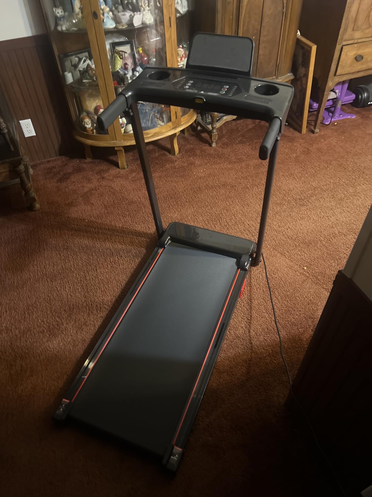 Treadmill with Incline 3-in-1 Portable Treadmills for Home Small, Incline Walking Pad Treadmill with Handle Bar, Walking Pad Foldable with 3.0HP Quiet Brushless, LED Dispay, 300LBS Capacity Black customer photo 1