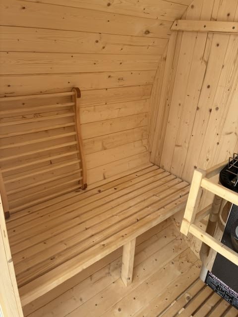 Outdoor Barrel Steam Sauna, 2 Person Wood Steam Sauna Room with 220V, Saunas Heater with Saunas Stone (Pine, 70.86“x47.24