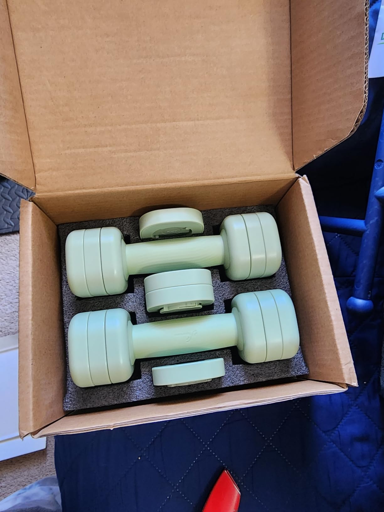 Adjustable Dumbbell Set of 2: Sportneer 4 in 1 Free Weights Dumbbells Set for Women, Hand Weights for Women at Home, Available in 5 lb × 2 and 10 lb × 2 Sets with Soft Rubber Handle customer photo 2