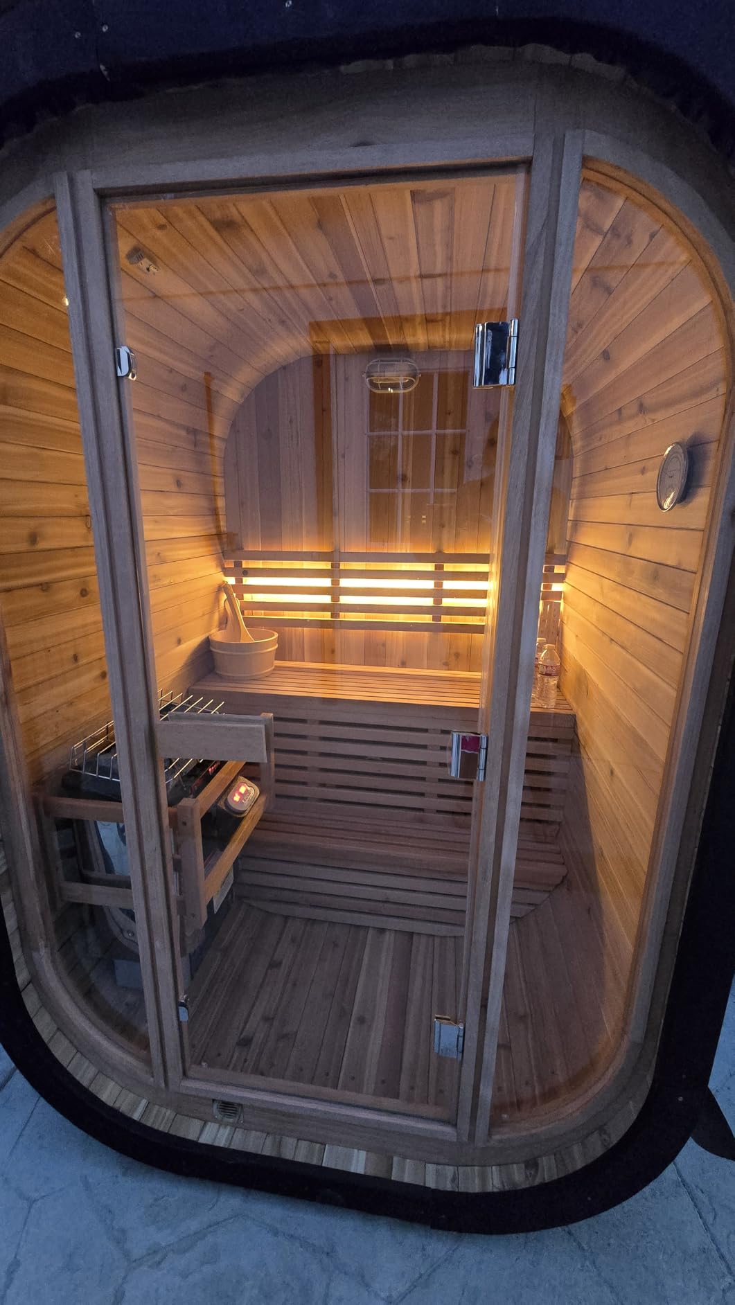 Outdoor Sauna 2 Person, Canadian Red Cedar, 220V 4.5KW ETL Toule Heater customer photo 1