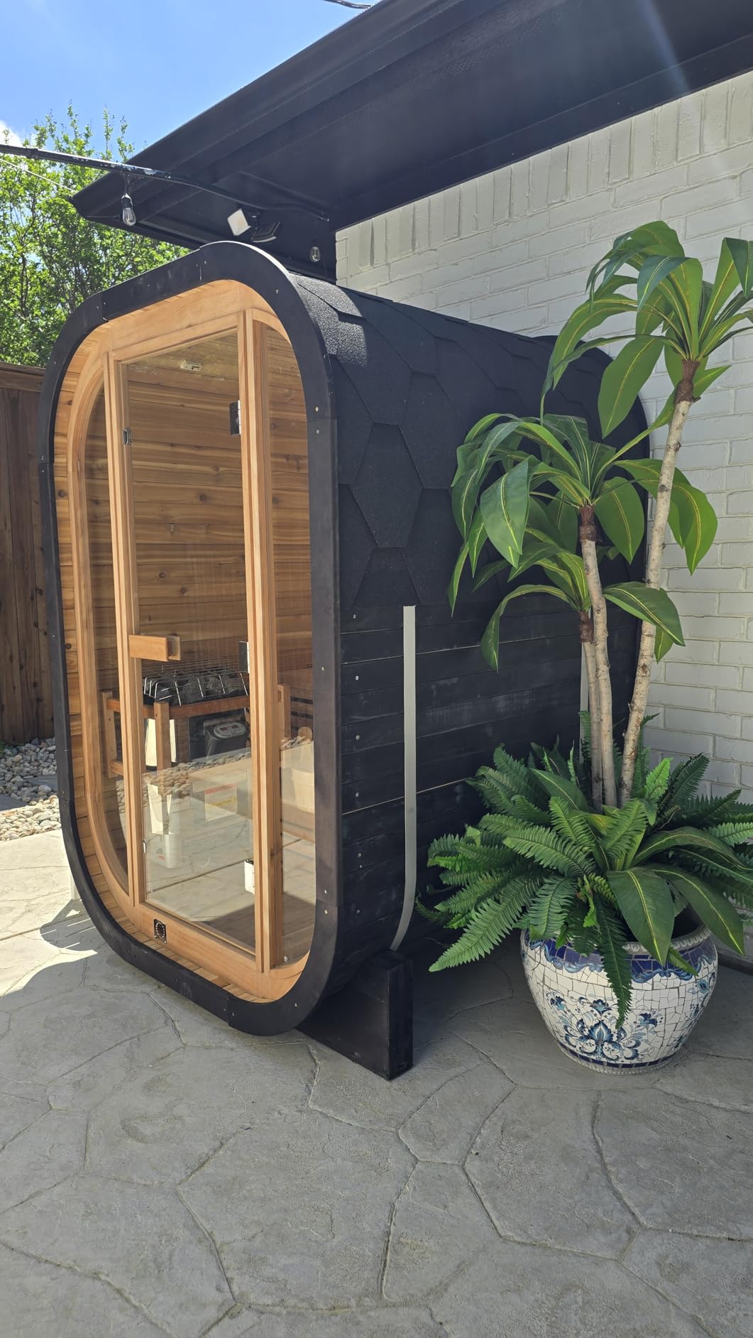 Outdoor Sauna 2 Person, Canadian Red Cedar, 220V 4.5KW ETL Toule Heater customer photo 2