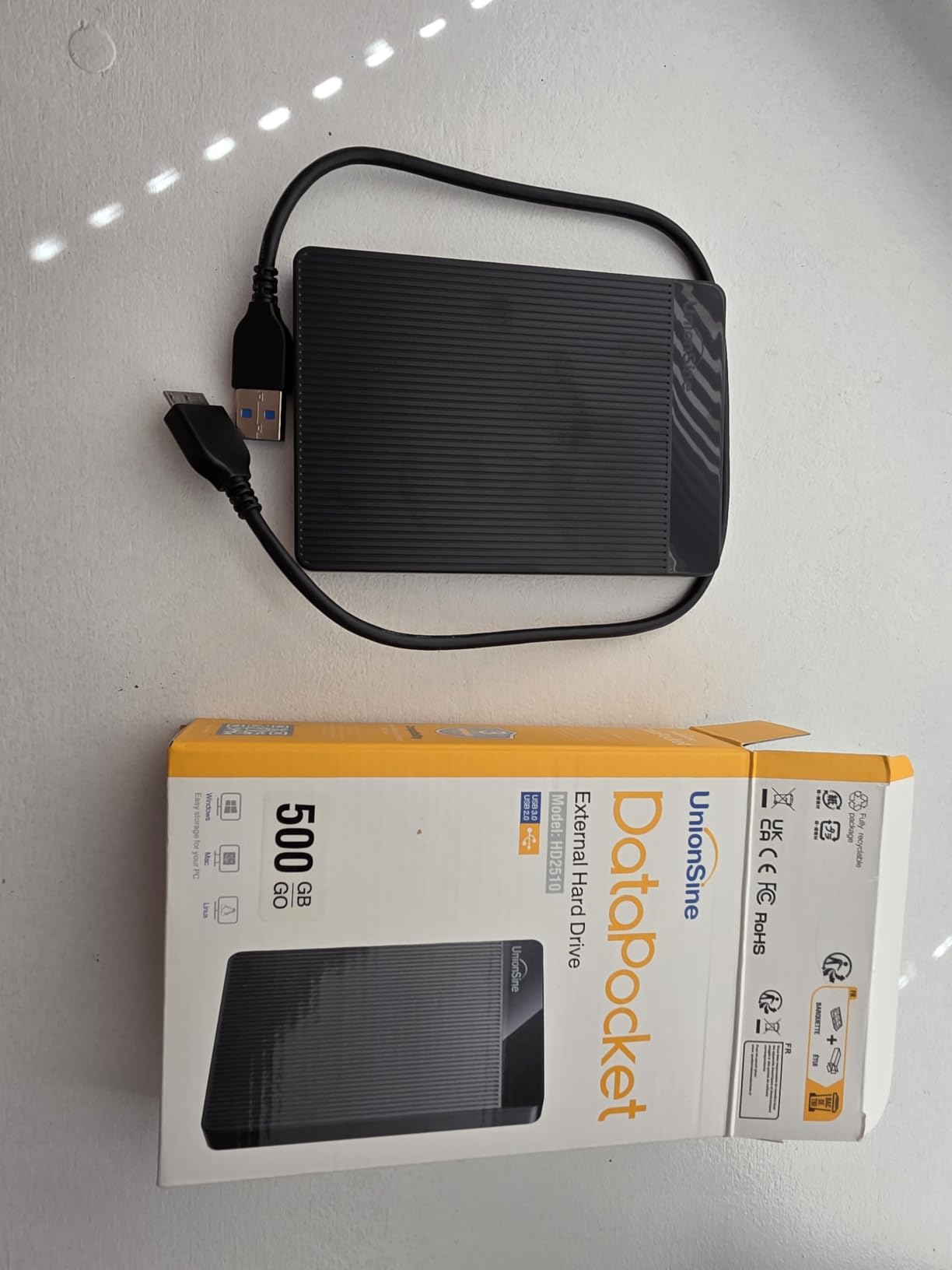 UnionSine 1TB Ultra Slim Portable External Hard Drive HDD-USB 3.0 customer photo 2