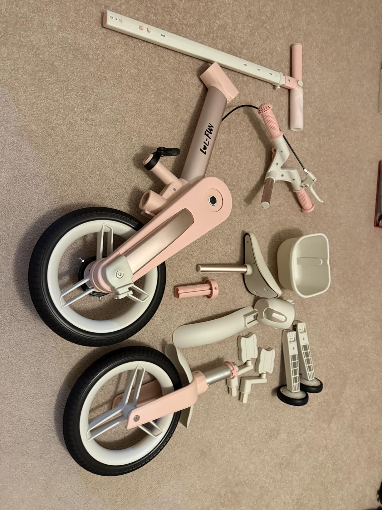 6 in 1 Toddler Balance Bike with Push Handle and Training Wheel for 2+ Year | 12 inch Kids Bike, Tricycle for Toddlers 1-3, Birthday Gift 2 Year Old Boy Girl, Pedals, Brake, Basket customer photo 2