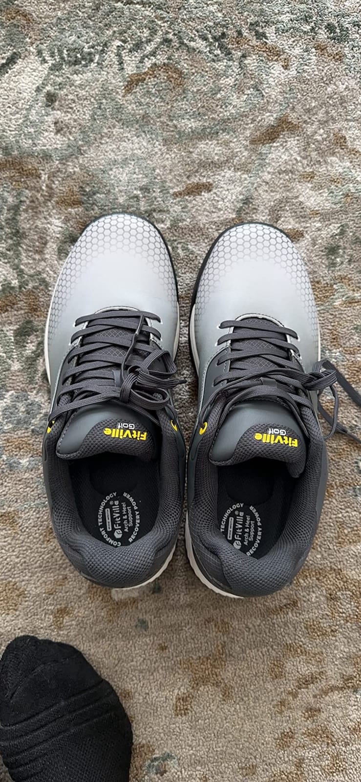 FitVille Extra Wide Mens Golf Shoes Spikeless Golf Course Sneakers for Men customer photo 2