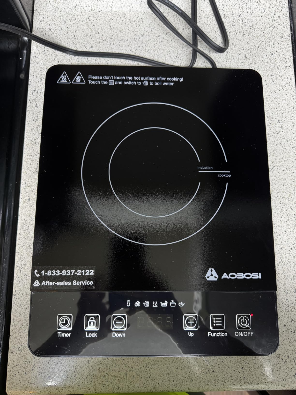 AAOBOSI Portable Induction Cooktop, 1800W, 20 Temp & Power Levels, Timer customer photo 1