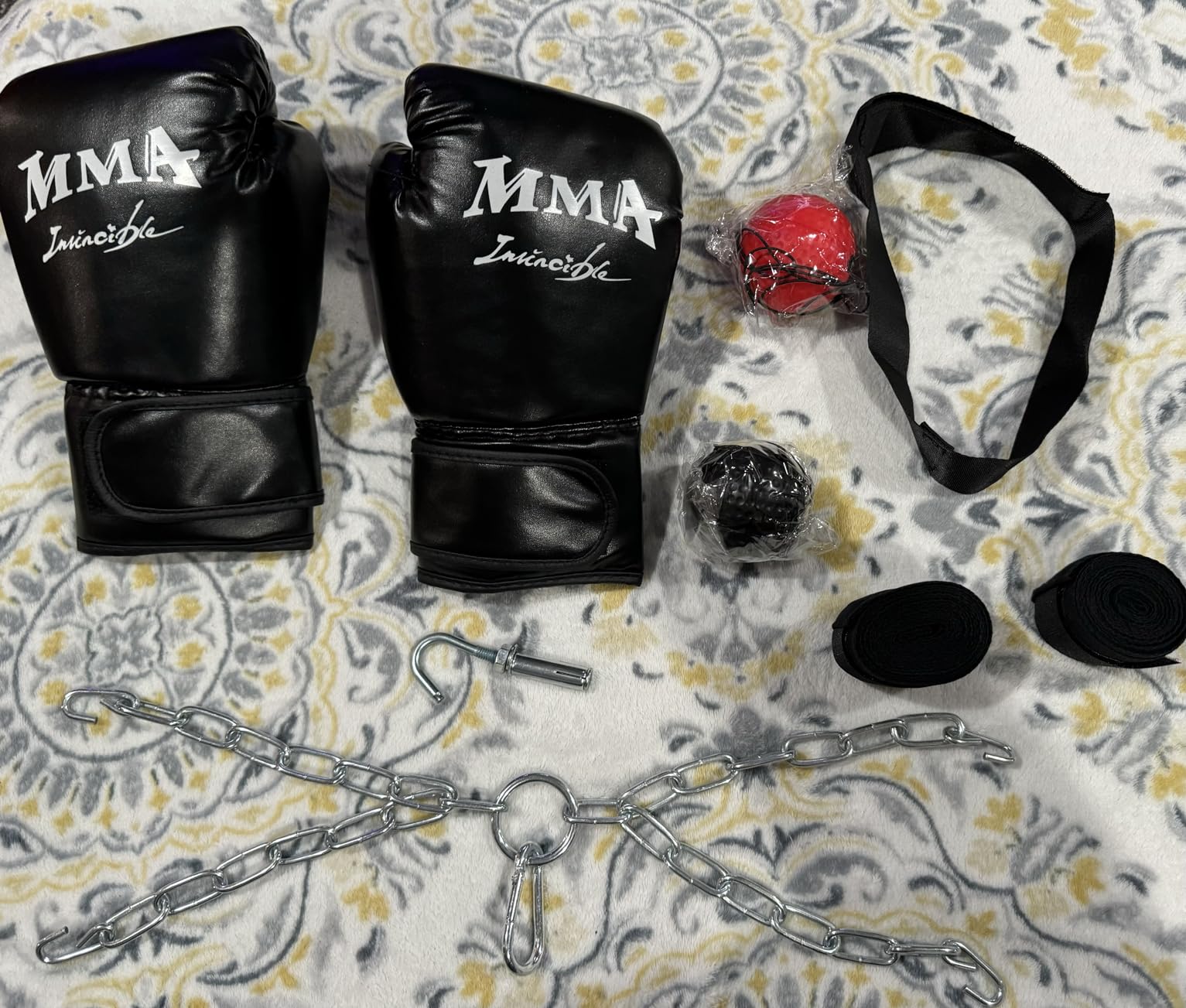 Filled Punching Bag for Adults, 4FT PU Hanging Bag with Filler and Gloves customer photo 2