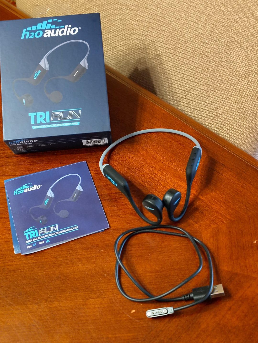 H2O Audio TRI Run Open Ear Bone Conduction Headphones. Sweatproof Multisport Headphones for Running, Cycling, and Paddling. Wireless Wrap Around Sport Earbuds, IPX8 Waterproof, Bluetooth 5.3 customer photo 1