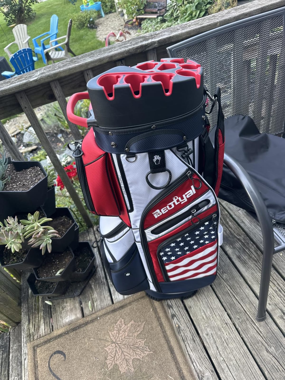 14 Way Molded Lock Top Full Length Divider Golf Cart Bag - USA Flag Design customer photo 2