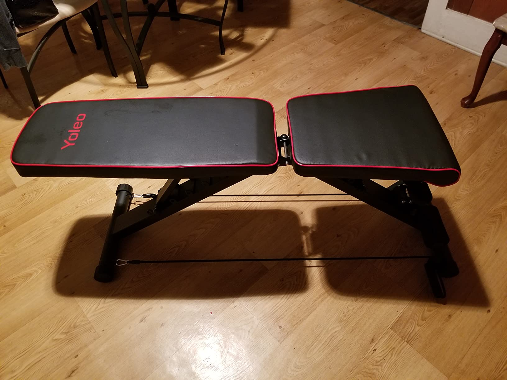 YOLEO Olympic Weight Bench, Adjustable Bench Press Rack, Foldable 1870LB | Roman Chair Upgrade, 40 inch Wide Grip Fits 6-7 ft Olympic Bar, Ergonomic Backrest, Commercial Grade All in One Bench Set customer photo 2