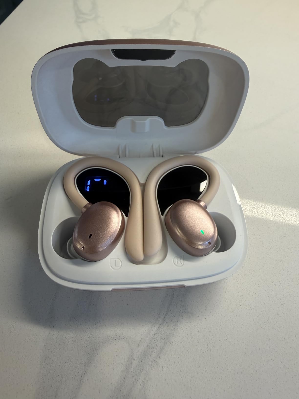 KT1 Bluetooth Headphones Wireless Earbuds 72hrs Playtime Wireless Charging Case Digital Display customer photo 2