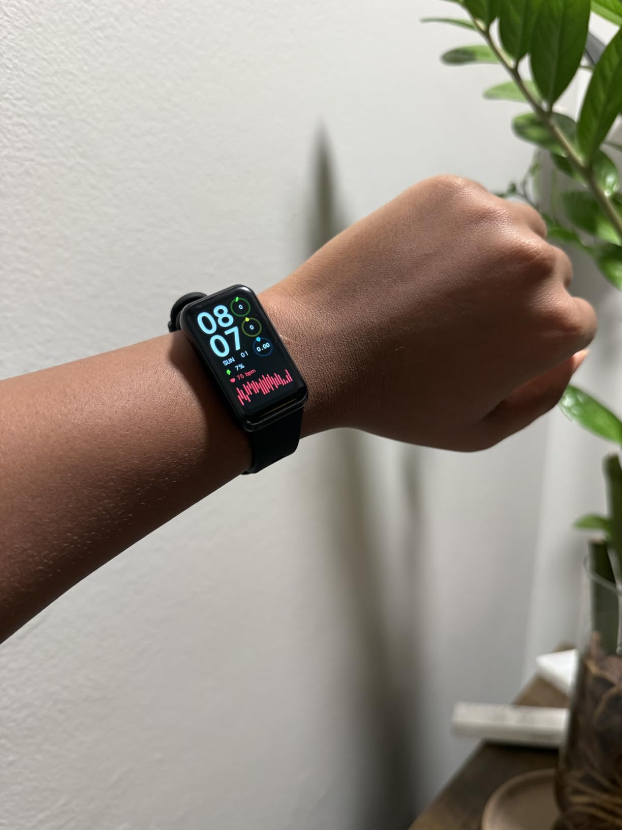 Fitness Trackers,Heart Rate Blood Oxygen Sleep Monitor,1.47‘’ OLED Display,Calorie Pedometer Steps Counter Activity watchs,Smart Band 24/7 Health Monitoring(Black) customer photo 1