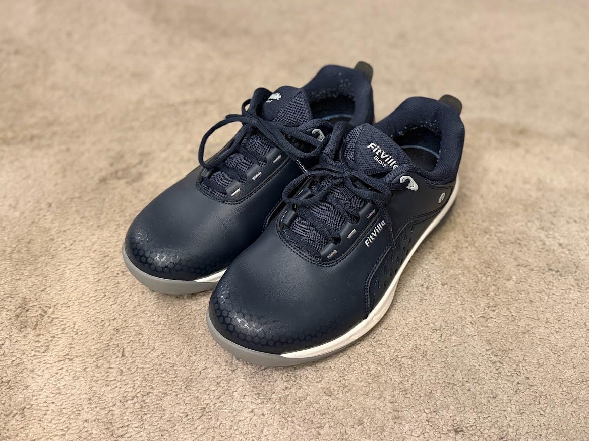 FitVille Wide & Extra Wide Spikeless Golf Shoes for Men, Professional Outdoor Water Resistant Golf Shoes Men for Course | Pro-GreenEase V5 customer photo 1