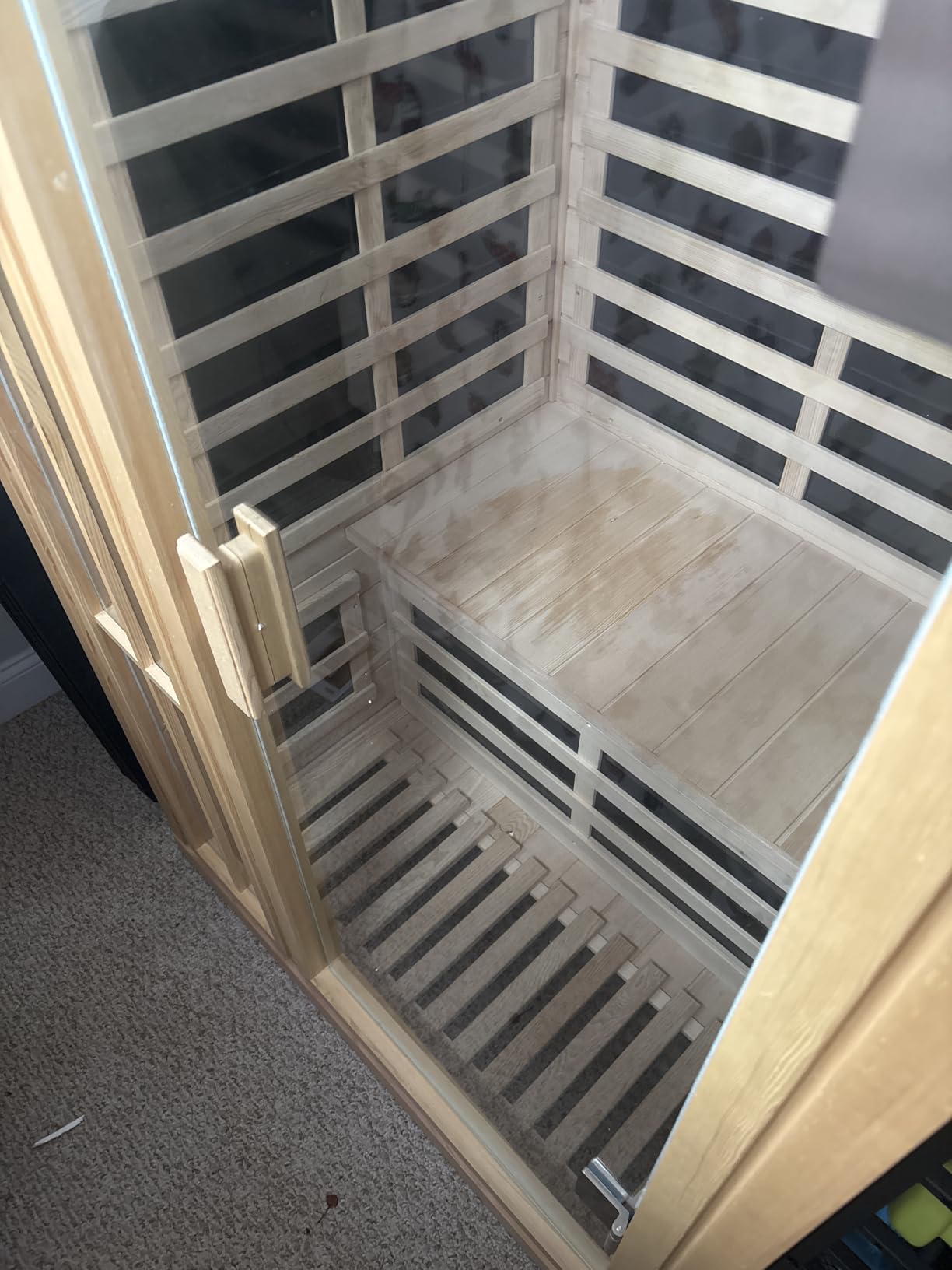 Kanlanth 1 Person Far Infrared Sauna, Low EMF Indoor Dry Home Sauna, 950W customer photo 2