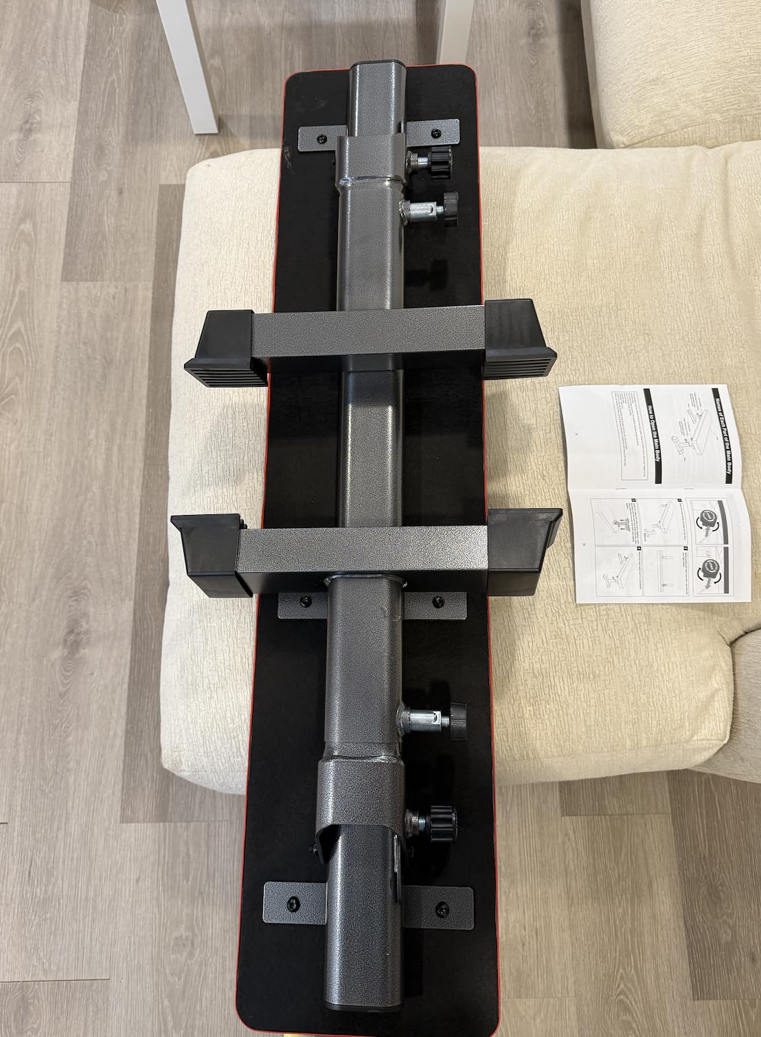 Weight Bench, Foldable Flat Bench with Gym Quality 1300 LBS Capacity | 5-level height, 2.5 inch thick cushion, sturdy T-Legs, compact storage flat bench for weight training and ab exercises, black customer photo 2