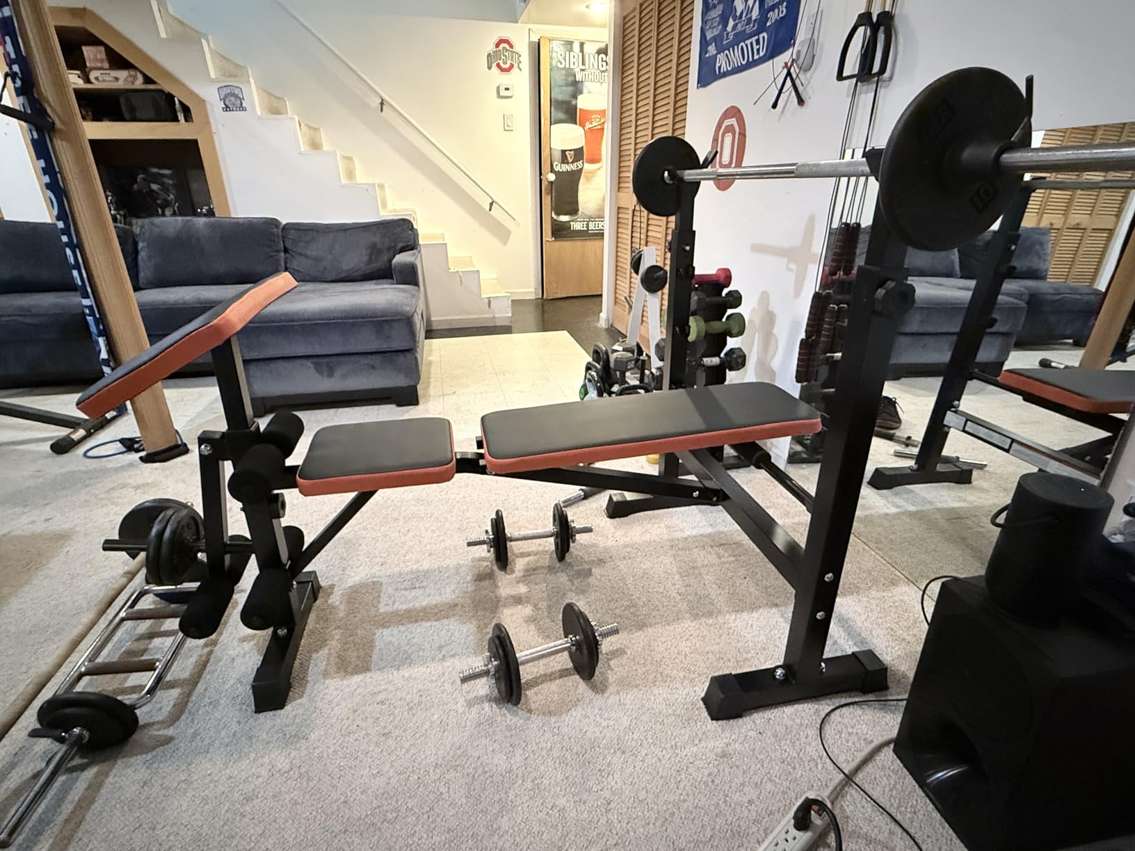 YOLEO 880-1980LBS ASTM-Certified All in One Weight Bench Set Home Strength | Bench Press with Rack and Leg Extension/Curl Fits 5-7ft Bars for Strater to Advanced customer photo 2