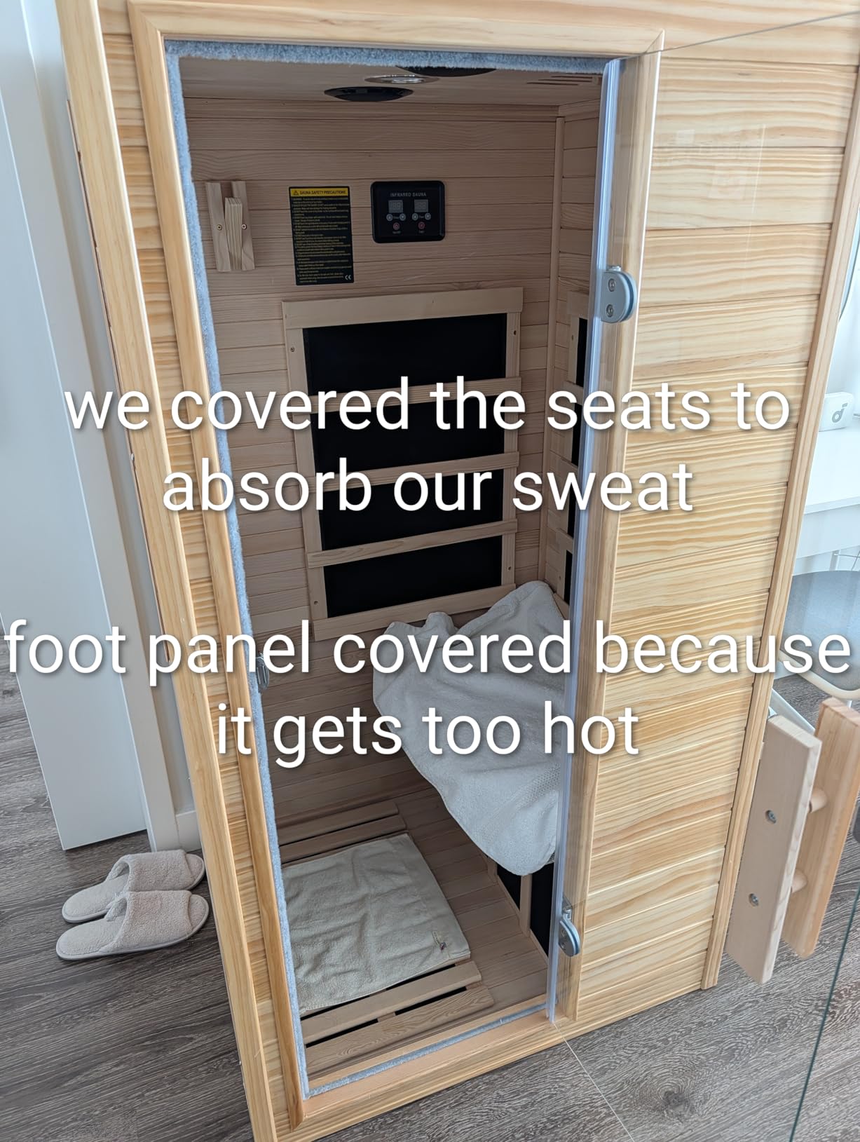 2 Person Indoor Home Infrared Sauna Room for Home Gym, Canadian Hemlock Wood, 616 * 220mm Red Light Beauty System, Fast Heating to 140°F, 110V/1800W, Bluetooth MP3, Gift for Family customer photo 2
