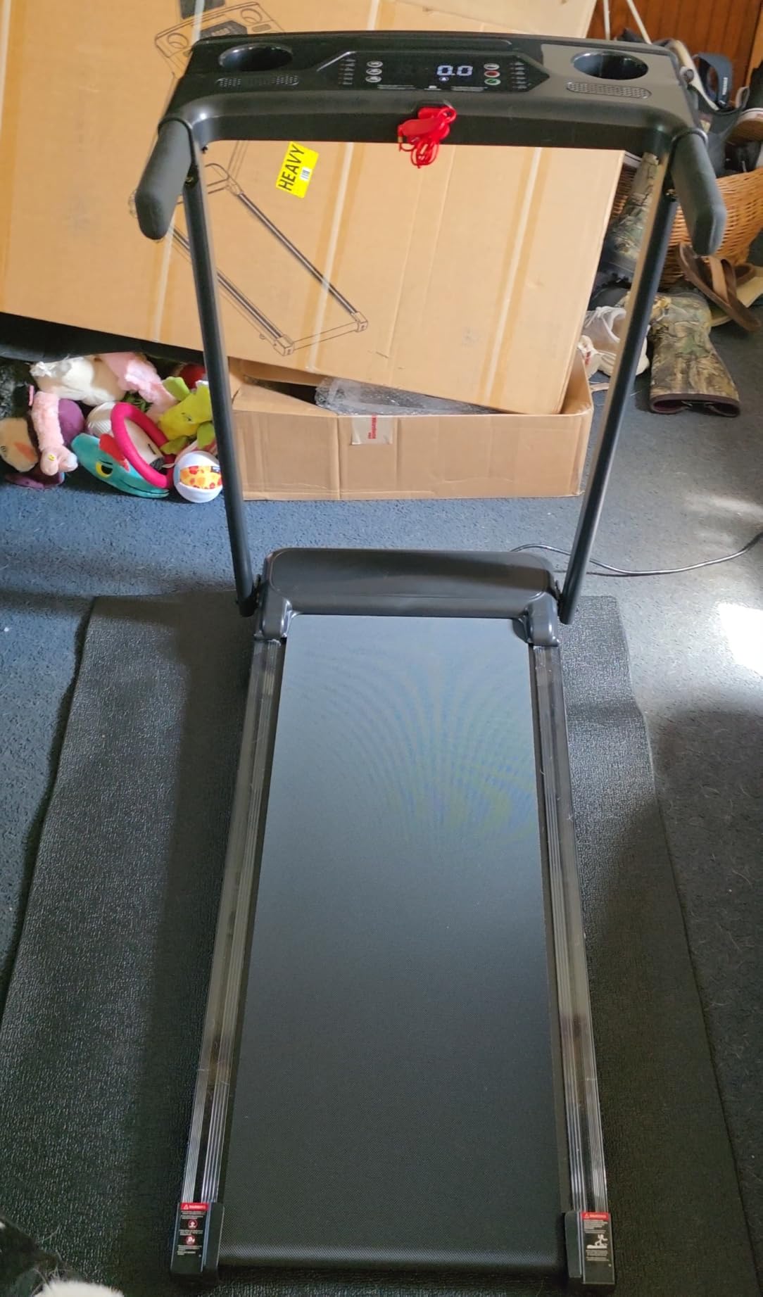 Aiteid Treadmill with 12% Incline, 3.0HP Low Noise Treadmills for Home, Portable Electric Treadmill with Handles, Walking Pad, Compact Running Machine, Walking Pad with Handle, 0.6-6.2MPH customer photo 1