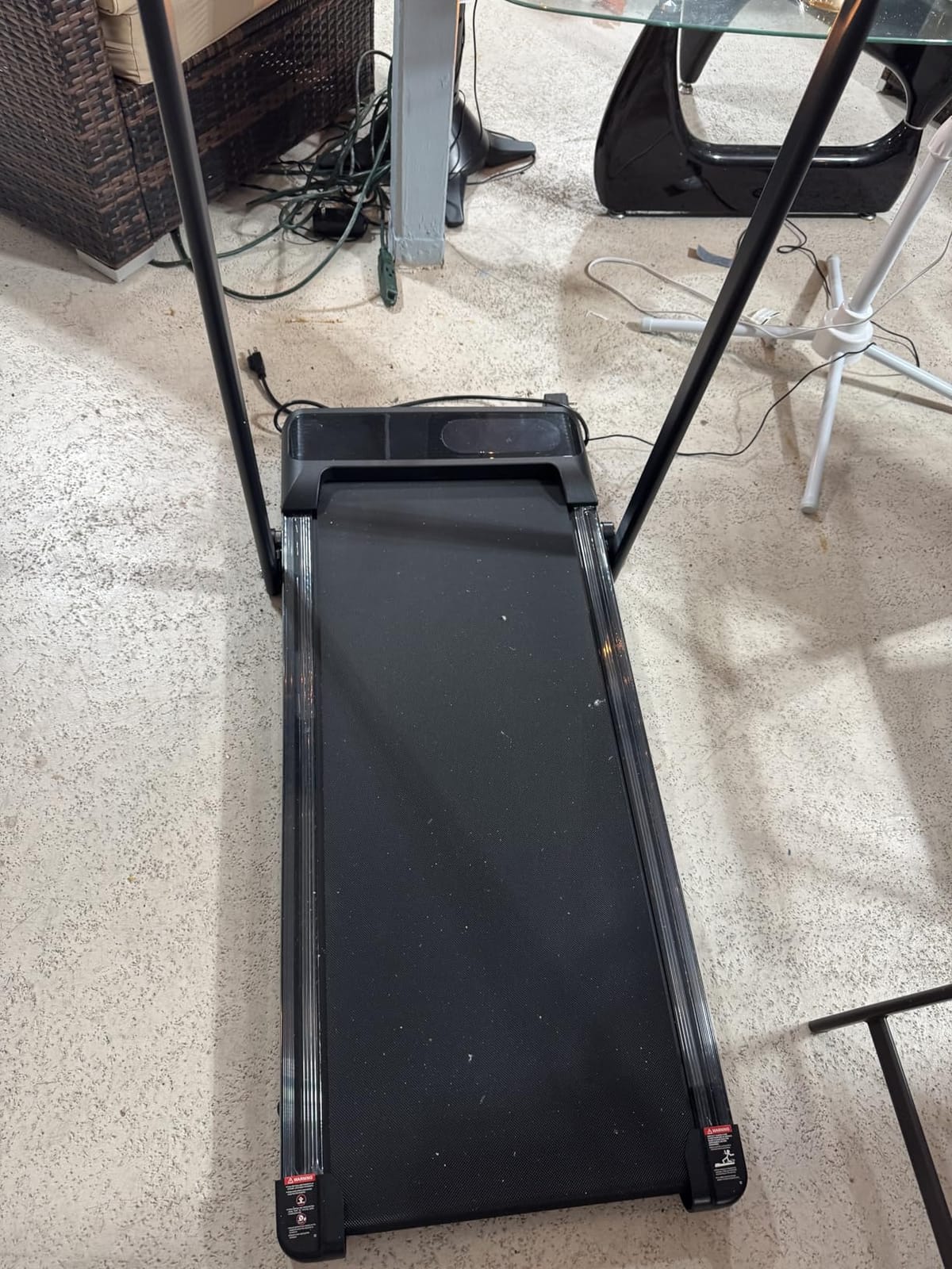 Walking Pad Treadmill with 8% Incline & Handle Bar, Portable Under Desk Treadmill for Home Office, Compact Foldable Treadmill Quiet Anti-Slip, 0.6-3.8 MPH Remote Speed Control, 350LBS Capacity customer photo 1