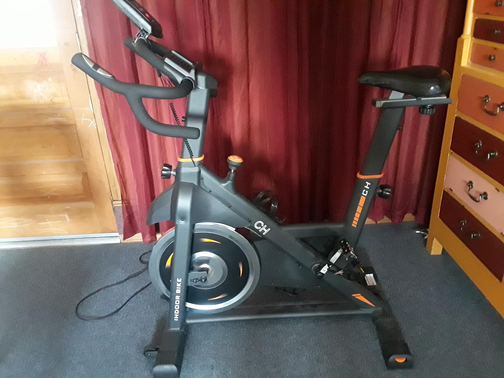 CHAOKE Exercise Bike, Quiet Adjustable Magnetic Stationary Bike for Home Cardio with App Compatible customer photo 1