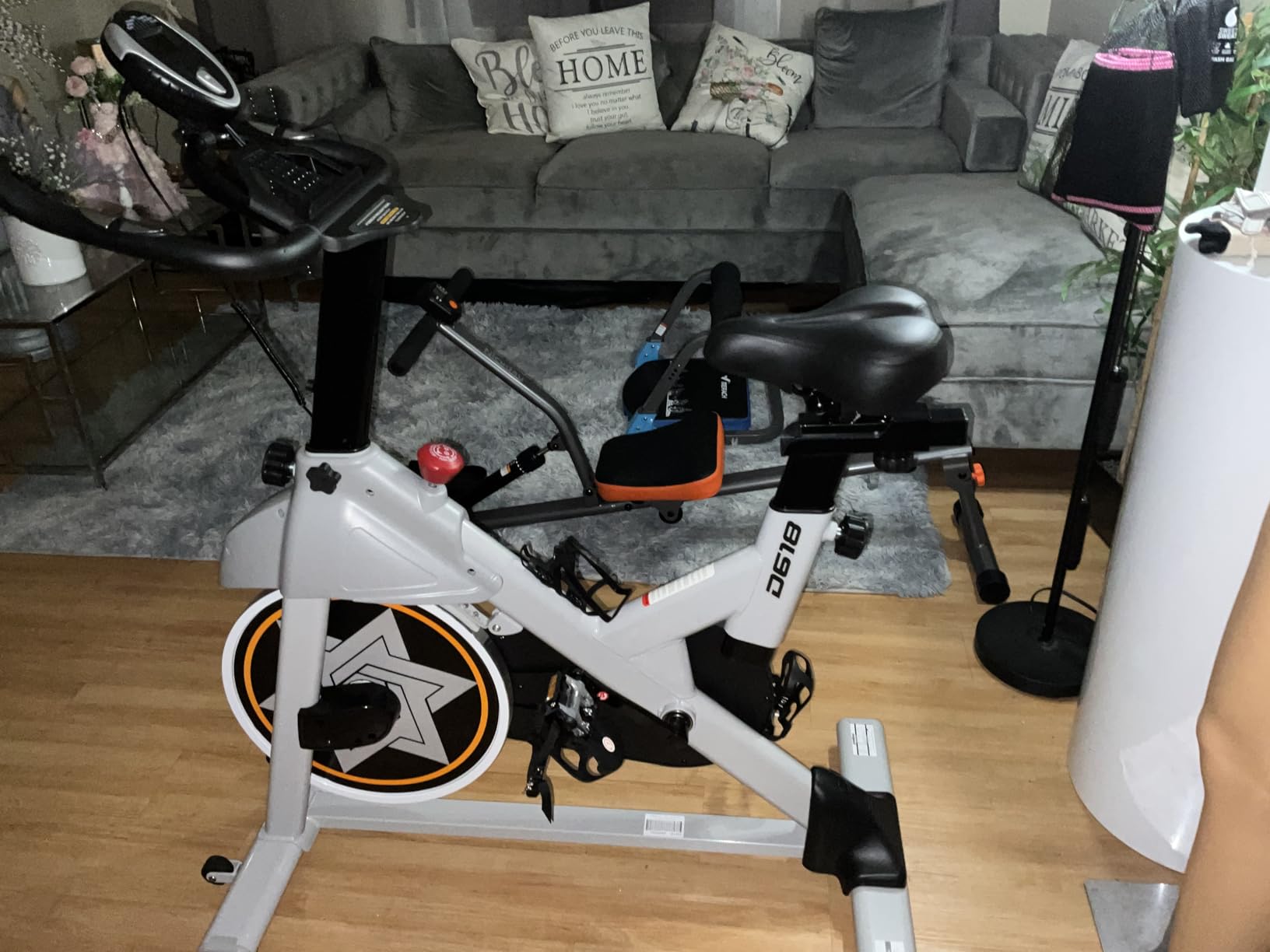 Air Resistance Fan Exercise Bike, Upright Stationary Indoor Cycling Bike, Bluetooth Connected Fan Bike with Dual Action Handlebars and Dual-Layer Transmission System for Home Gym Full-Body Cardio Exercise customer photo 2