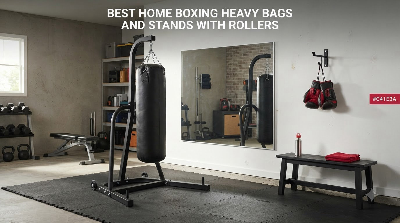 best home boxing heavy bags and stands with rollers