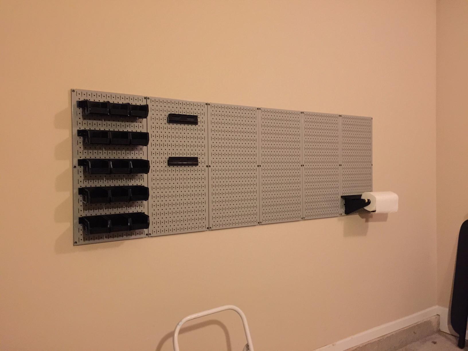 Wall Control Pegboard Organizer 8 ft Pegboard Master Workbench Kit with Red Toolboard and Black Slotted Hooks customer photo 2