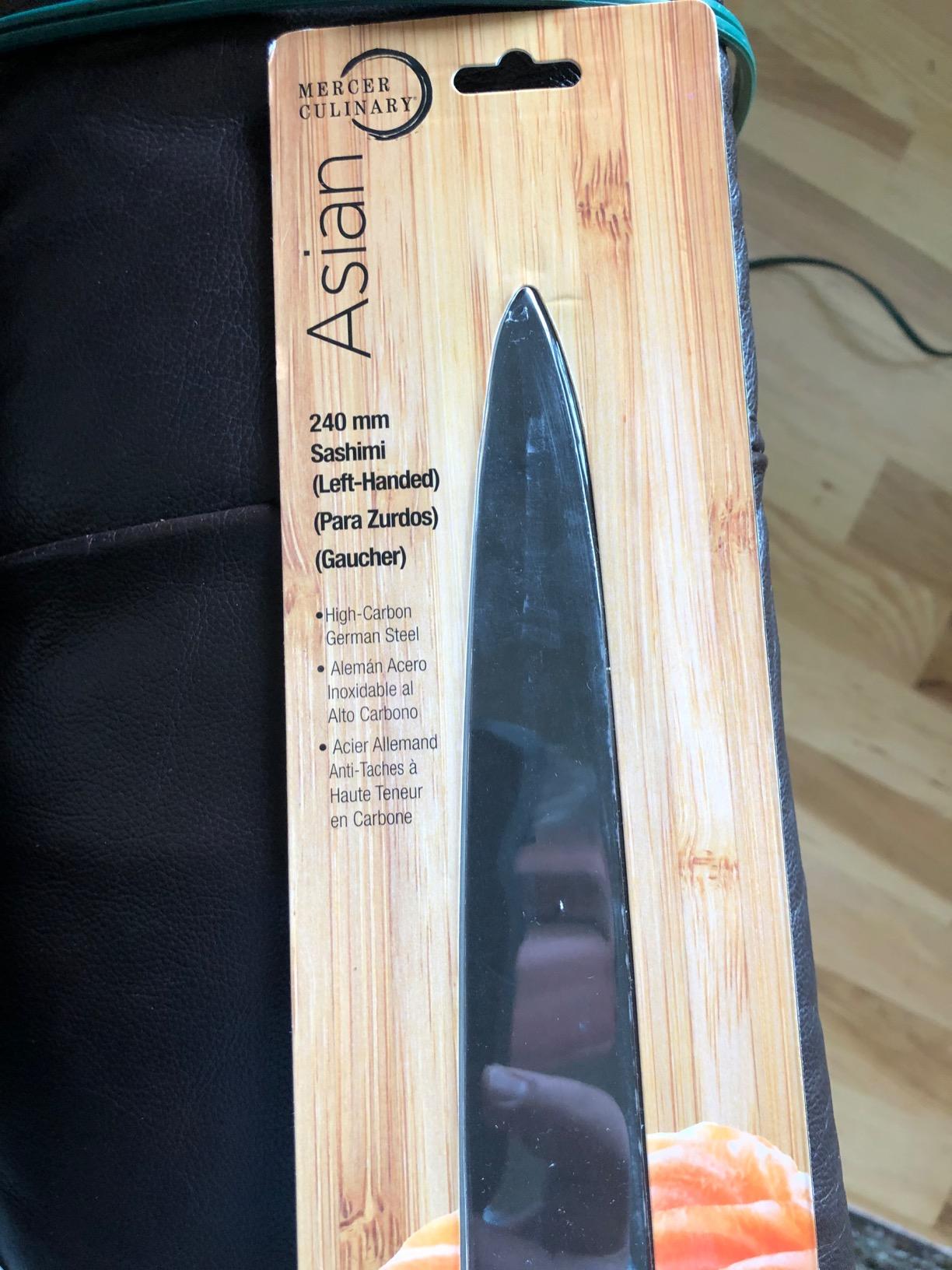 Mercer Culinary Asian Collection Left Handed Yanagi Sashimi Knife with NSF Handle, 10-Inch customer photo 2