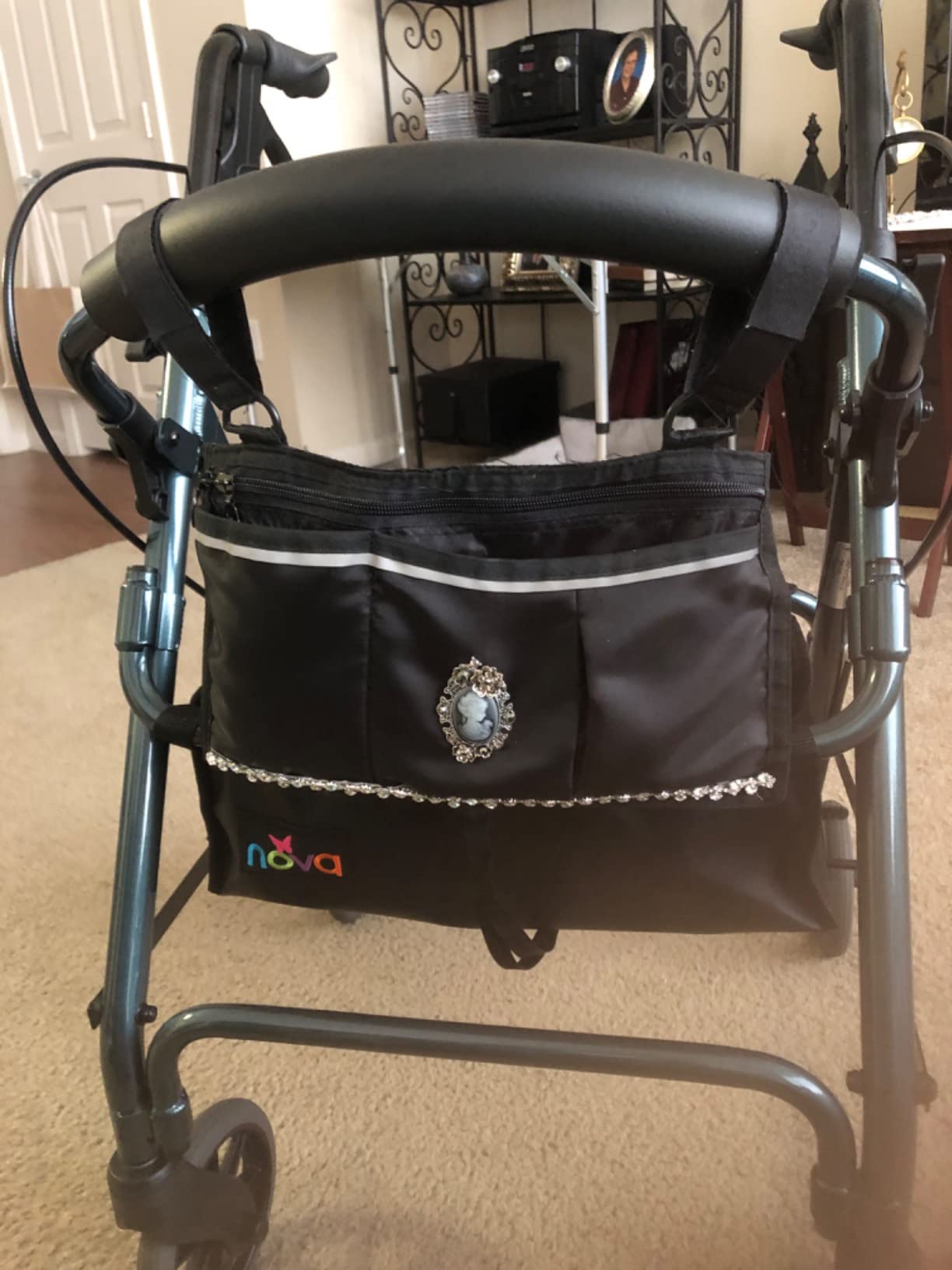 NOVA GetGo Petite Ultra Narrow Rollator Walkers for Seniors with Seat, Lightweight Walker for Elderly, Only 13 lbs, Narrow Frame, Folding Walker with Wheels and Seat, Extra Lightweight, Color Blue customer photo 1