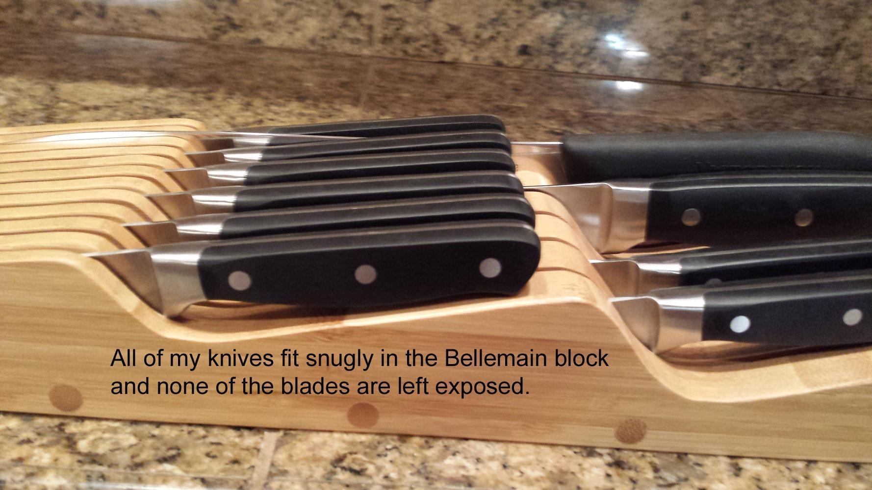 Bellemain 100% Pure Bamboo Knife Drawer Organizer, Knife Block - 16 Slots customer photo 2
