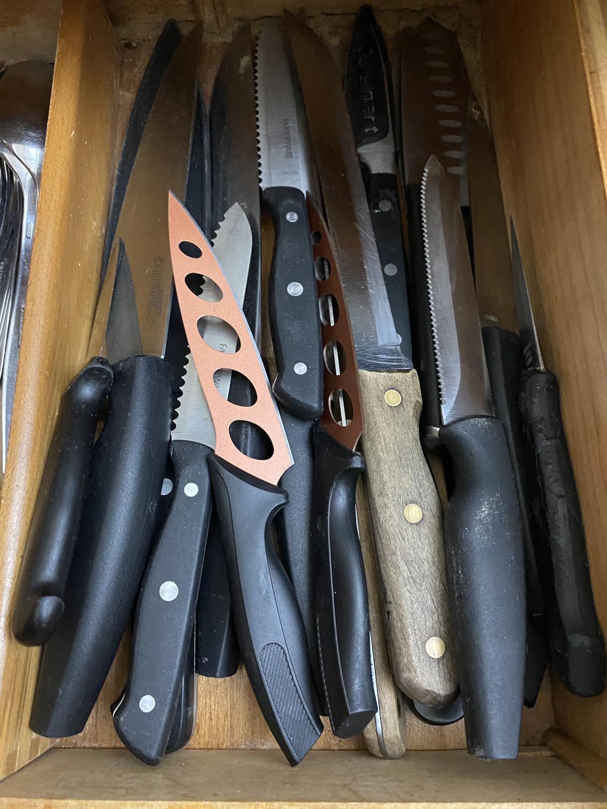 Bambüsi Knife Drawer Organizer 16 Slot In-Drawer Knife Block Holder, Bamboo customer photo 1