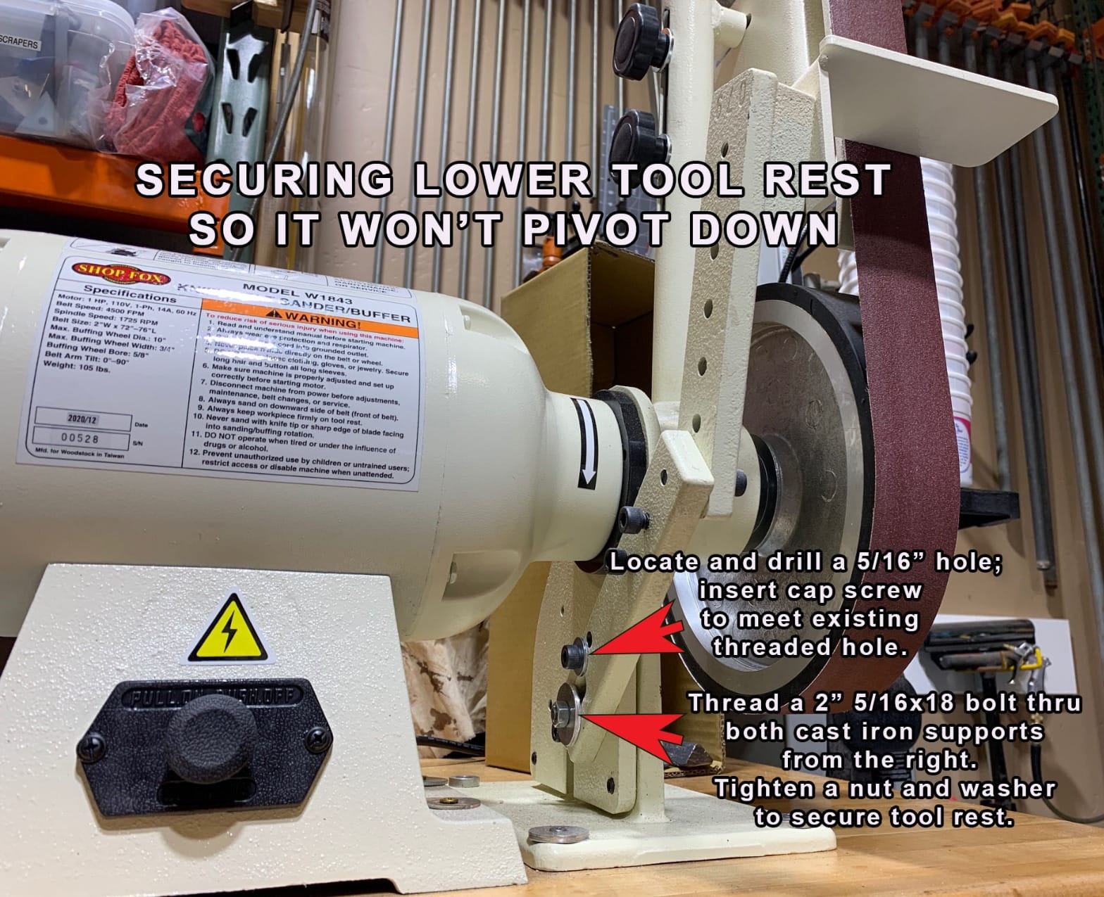 Shop Fox Knife Belt Sander/Buffer W1843 customer photo 1