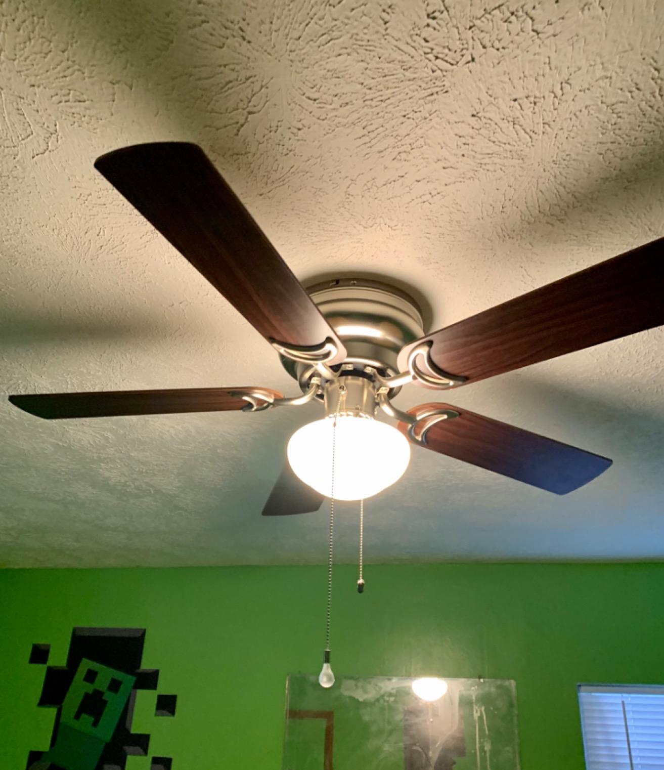Prominence Home Alvina Traditional 42 Inch Ceiling Fan with Light, LED Flush Mount Ceiling Fan, Indoor Fan with 5 Blades, Light Cherry and Maple Brown Blade Finish Options, Bronze (50860-01) customer photo 2