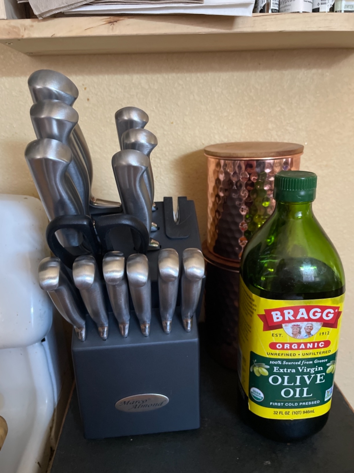 Marco Almond Knife Block Set Kitchen Knives Built-in Sharpener customer photo 1