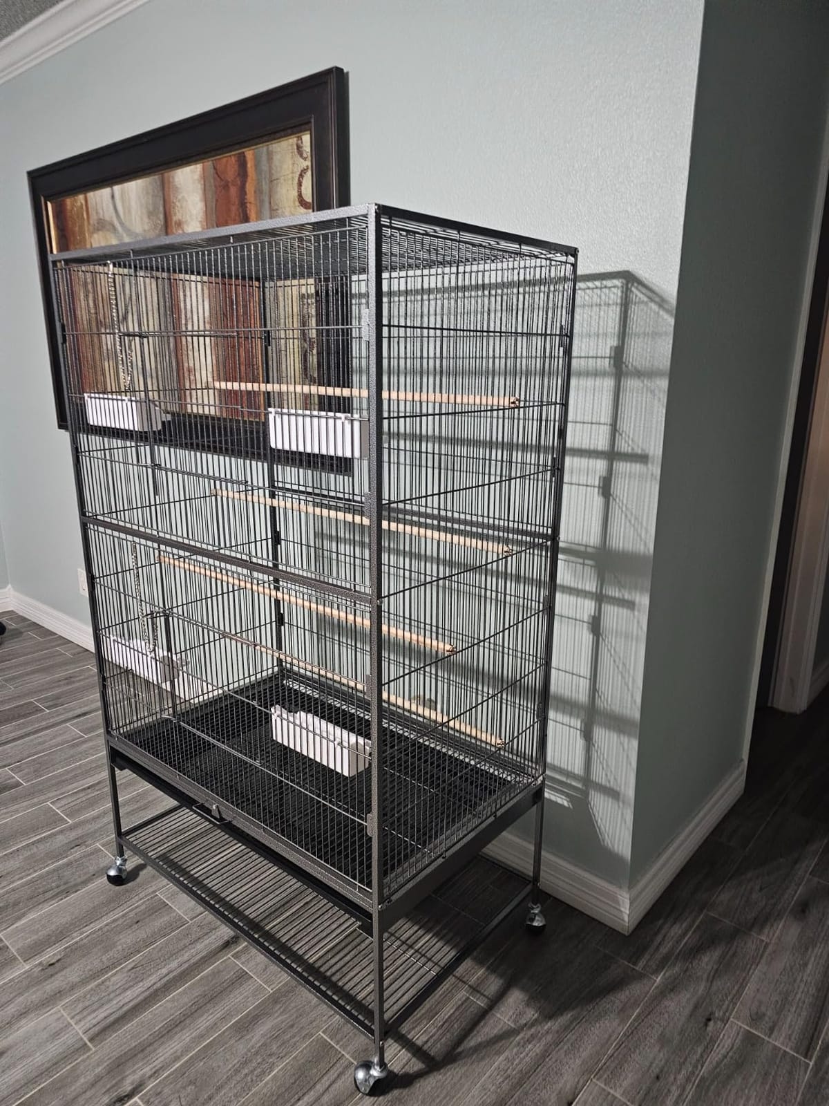 Topeakmart Wrought Iron Large Flight Parrot Bird Cage with Rolling Stand for Multiple Parakeets Conure Cockatiel Cage customer photo 1