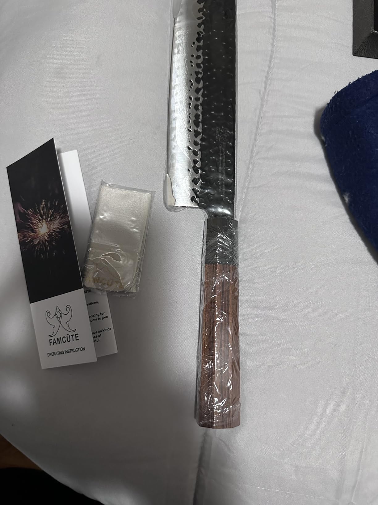 FAMCÜTE 7'' Nakiri Knife, Hand-Forged Ultra Sharp Chef Knife Gifts for Men customer photo 1