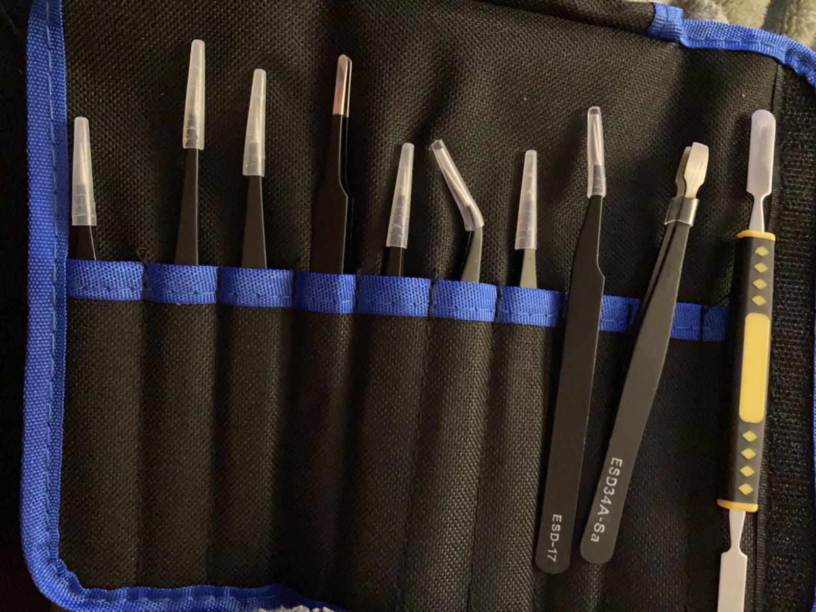 10 Piece Precision Tweezers Set, ESD Stainless Steel for Electronics Repair customer photo 2