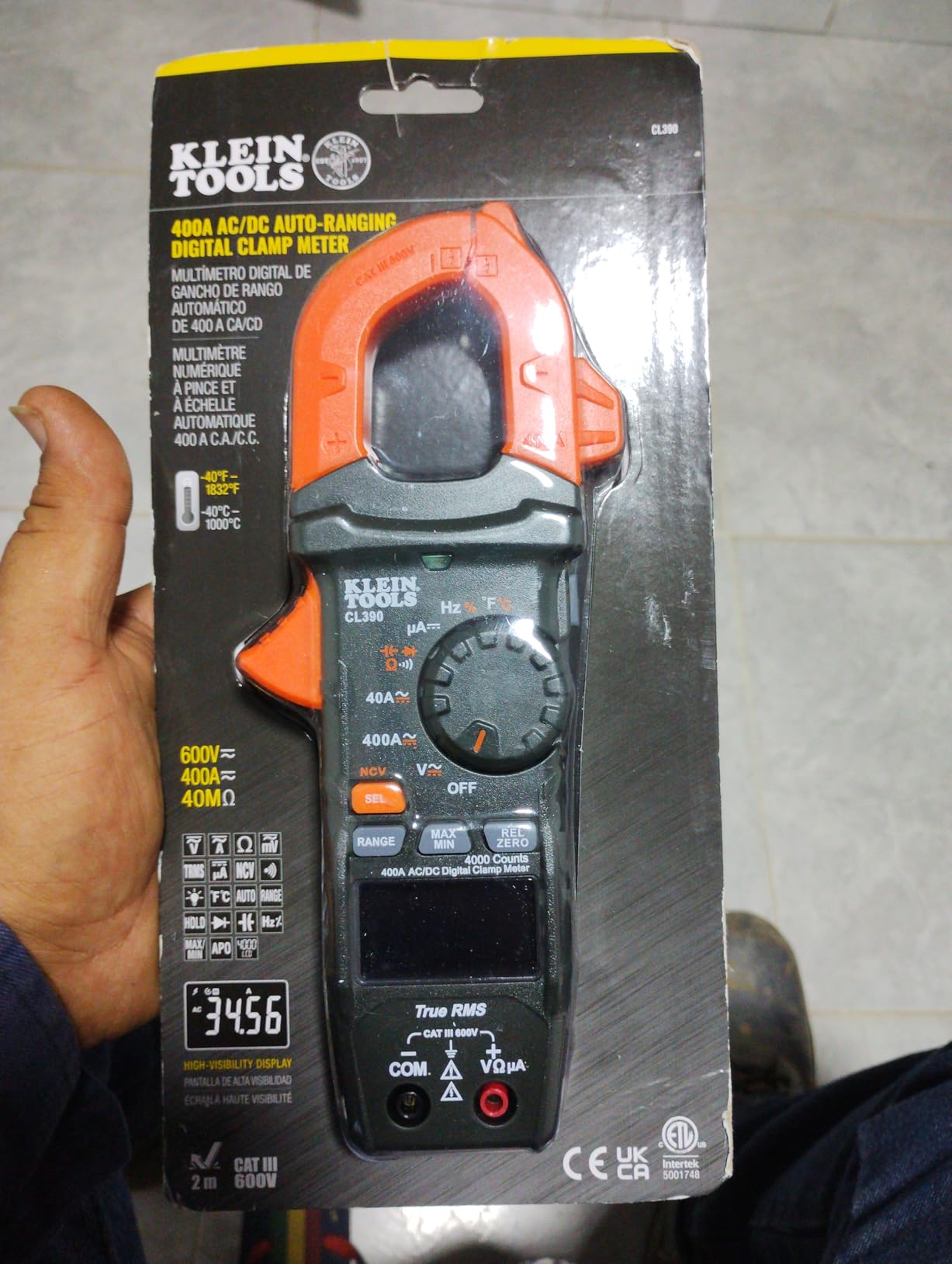 Klein Tools CL390 AC/DC Digital Clamp Meter, Auto-Ranging, 400 Amp customer photo 1