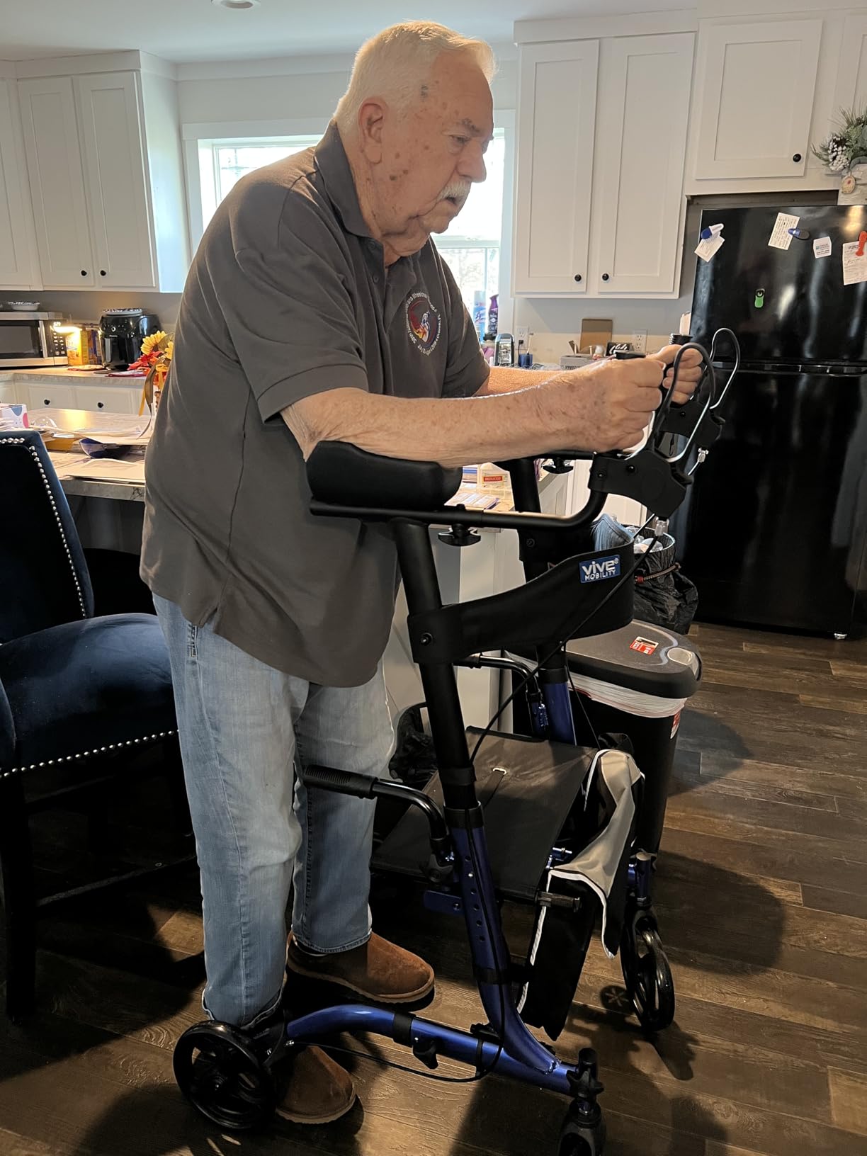 Vive Mobility Upright Walker with Seat - Stand Up Rollator customer photo 1