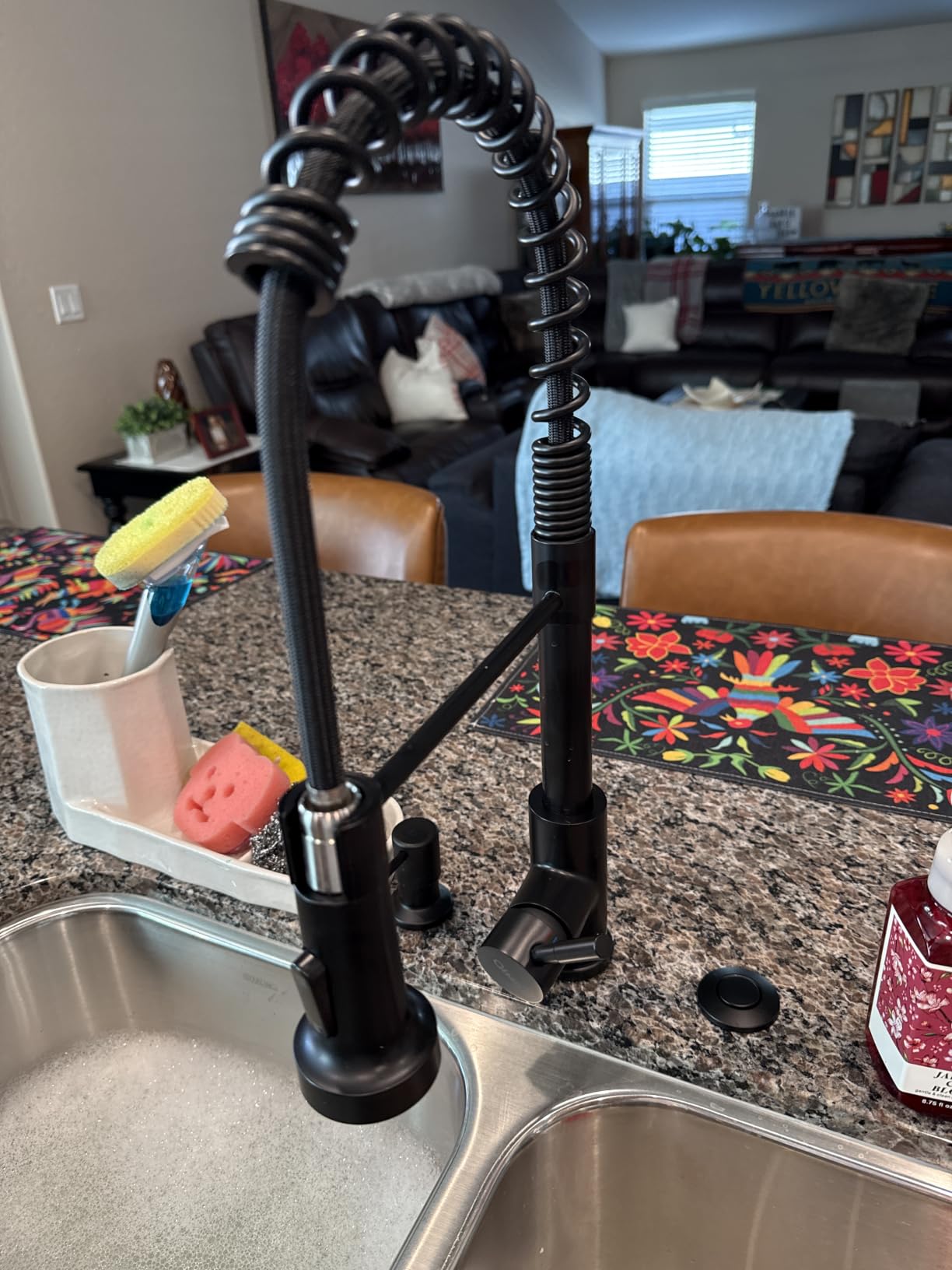 GIMILI Matte Black Touchless Kitchen Faucet with Spring Pull Down Sprayer customer photo 2