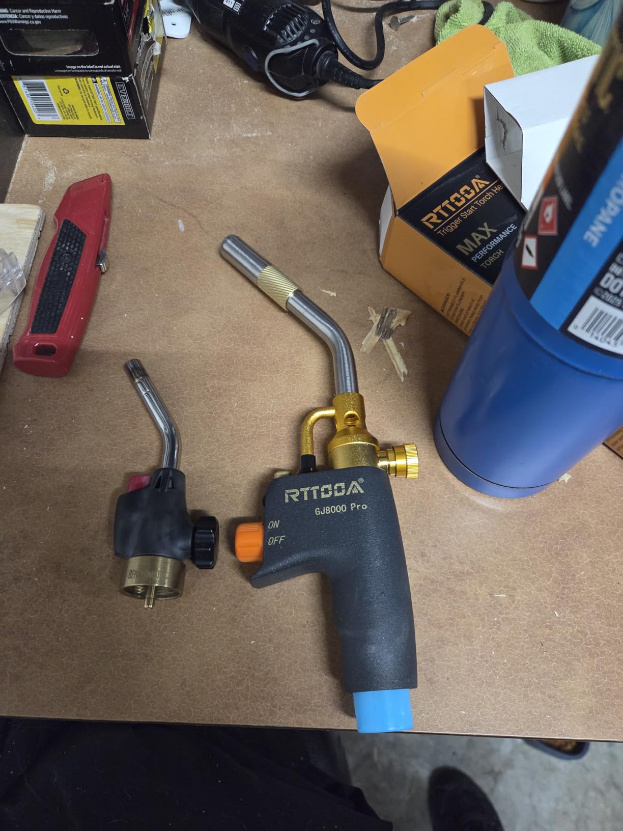 RTTOOA Propane Torch Head, GJ-8000pro High Intensity Torch Head, Trigger Start Gas Torch Kit for Propane, Pencil Flame Welding Torch Fuel by Mapp/Map/Propane, Soldering, Cooking（CSA Certified) customer photo 1