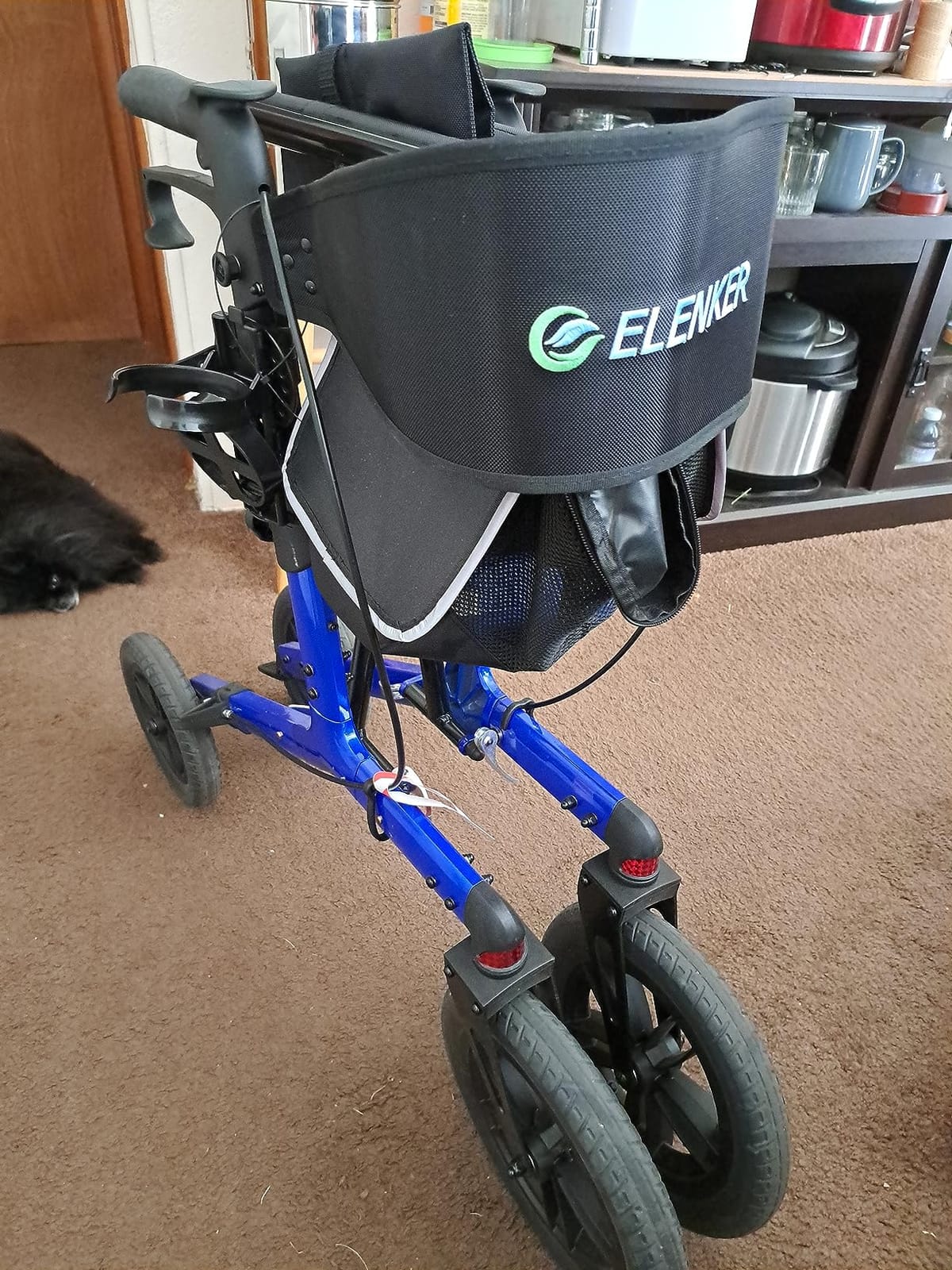 ELENKER All-Terrain Rollator Walker with Non-Pneumatic Tire 12” Front Wheels, Compact Folding Design for Seniors, Red customer photo 1