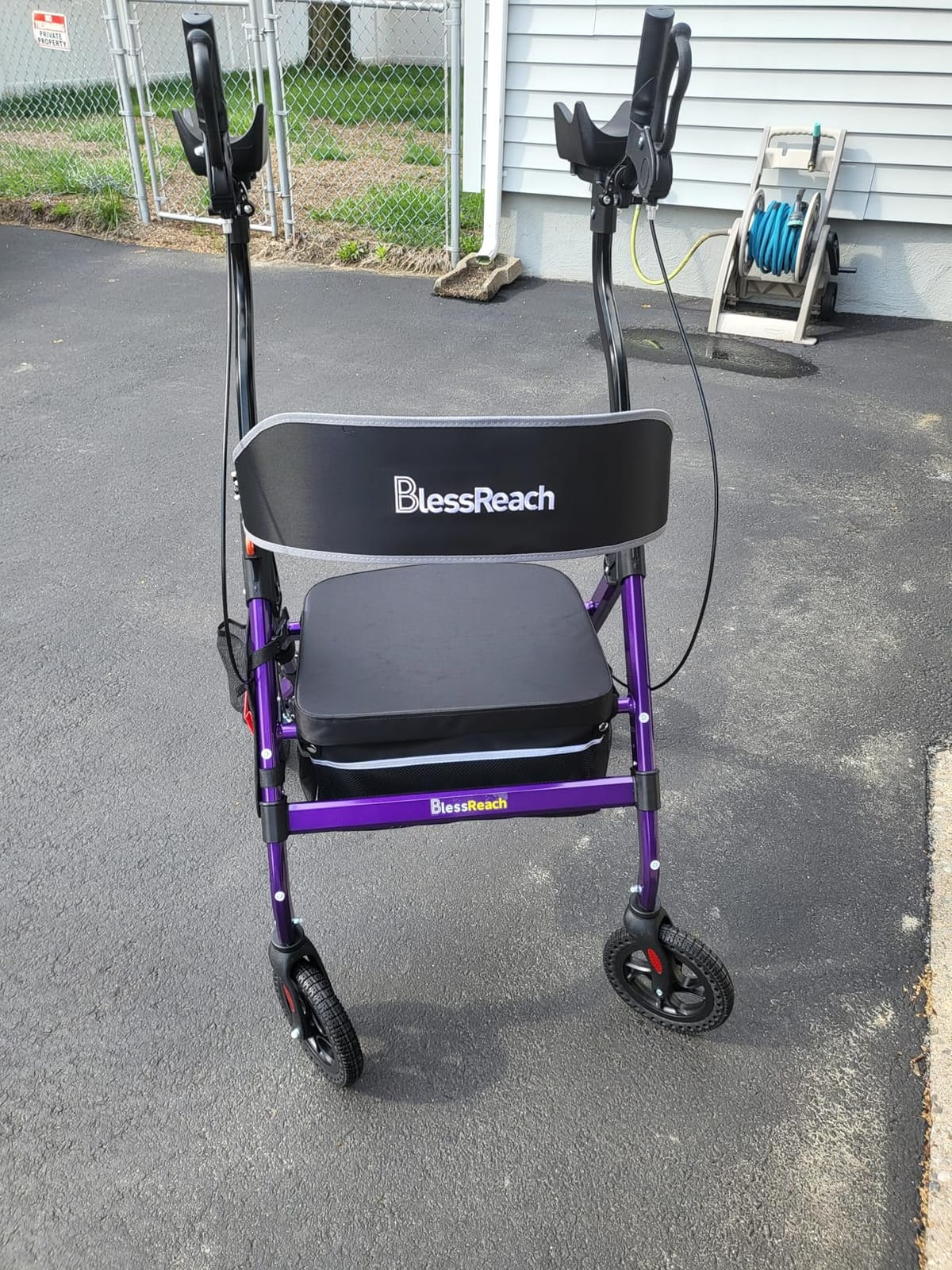 BlessReach Heavy Duty Upright Rollator Walker for Seniors with Seat, Blue customer photo 1