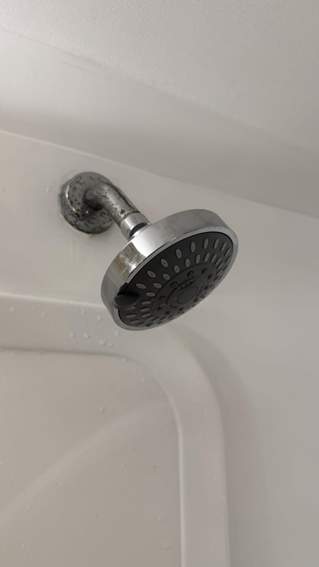 WarmSpray High Pressure Shower Head 5 Settings Fixed Showerhead 4 Inch High Flow Bathroom Showerhead with Adjustable Brass Ball Joint for Luxury Shower Experience Even at Low Water Pressure customer photo 2