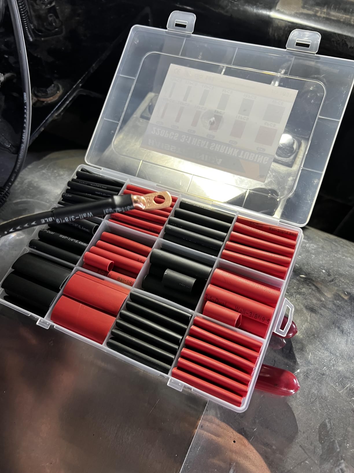 haisstronica 220PCS 3:1 Heat Shrink Tubing Kit 6 Sizes 1/8