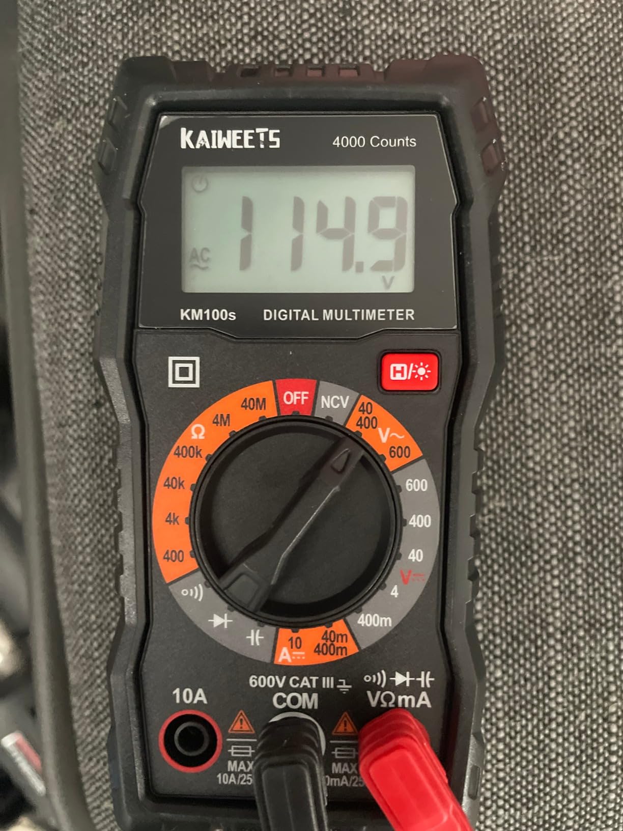 KAIWEETS Digital Multimeter 4000 Counts, Voltage Tester with Accurate Ohm Volt Amp Readings, DC/AC Voltmeter Clearly Measures Resistance Continuity Diode Capacitance NCV for Household and Automotive customer photo 1